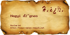 Hegyi Ágnes névjegykártya