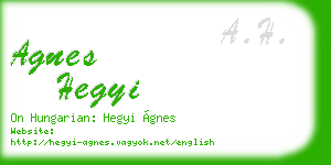 agnes hegyi business card